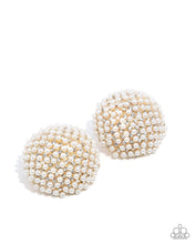Load image into Gallery viewer, Overwhelming Opulence - Gold White Pearl Circle Post Earrings - Paparazzi - Life of the Party February 2026
