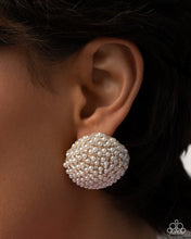 Load image into Gallery viewer, Overwhelming Opulence - Gold White Pearl Circle Post Earrings - Paparazzi - Life of the Party February 2026