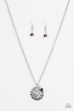 Load image into Gallery viewer, A SHOW OF GOOD FAITH" PURPLE NECKLACE & EARRING SET