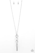 Load image into Gallery viewer, Diva In Diamonds - White Rhinestone Silver Circle Tassel Pendant Necklace
