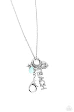 Load image into Gallery viewer, "SCHOOL TEACHER" BLUE LANYARD NECKLACE & EARRING SET