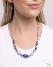 Load image into Gallery viewer, "REFINED REDUX" BLUE NECKLACE & EARRING SET