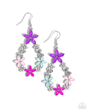 Load image into Gallery viewer, FAIRY Beautiful - Pink Purle Blue Gem Flower Silver Earrings