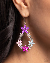 Load image into Gallery viewer, FAIRY Beautiful - Pink Purle Blue Gem Flower Silver Earrings
