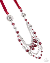 Load image into Gallery viewer, Red Ribbon Silver Long Necklace - 2024 Blockbuster Exclusive
