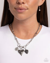 Load image into Gallery viewer, Greater Love - White Heart John Affirmation Silver Short Necklace