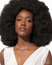 Load image into Gallery viewer, Buckingham Bow - Pink Iridescent Rhinestone Silver Short Necklace - Paparazzi - Life of the Party February 2025