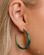 Load image into Gallery viewer, CURVE Your Appetite - Multi Oil Spill Hoop Earrings - Bring Back Exclusive