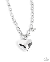 Load image into Gallery viewer, Heartfelt Hangout - Silver Puffy Heart Toggle Short Necklace