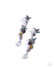 Load image into Gallery viewer, Hummingbird Hallmark - Multi Iridescent Rhinestone Silver Post Earrings - Paparazzi