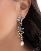Load image into Gallery viewer, Hummingbird Hallmark - Multi Iridescent Rhinestone Silver Post Earrings - Paparazzi