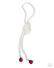 Load image into Gallery viewer, Polished Premiere - Red Gem White Pearl Necklace - Paparazzi