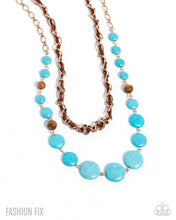 Load image into Gallery viewer, Playful Progression - Gold Turquoise Brown Bead Layered Short Necklace - Paparazzi - Fashion Fix April 2026