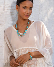 Load image into Gallery viewer, Playful Progression - Gold Turquoise Brown Bead Layered Short Necklace - Paparazzi - Fashion Fix April 2026