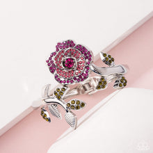 Load image into Gallery viewer, Bewitching Belle - Pink Rhinestone Rose Silver Hinge Bracelet - Paparazzi - Life of the Party April 2025