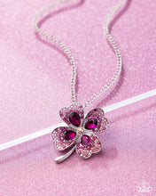 Load image into Gallery viewer, Four Leaf Fashion - Pink Gem Iridescent Clover Silver Short Necklace - Mandy's Exclusive Encore Bring Back