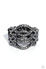 Load image into Gallery viewer, Interlocked Impression - Black Paparazzi Ring