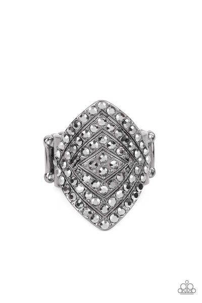 Plead GLITZY - Black Paparazzi Ring