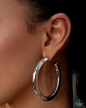 Load image into Gallery viewer, Sleek Spotlight - Silver Hoop Earrings
