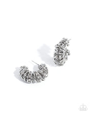 Load image into Gallery viewer, Serrated Sophistication- Silver Wire Hoop Earrings Gimme the Glitz 2026
