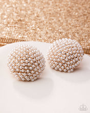 Load image into Gallery viewer, Overwhelming Opulence - Gold White Pearl Circle Post Earrings - Paparazzi - Life of the Party February 2026
