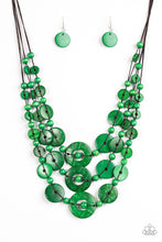 Load image into Gallery viewer, &quot;BALI BOARDWALK&quot; GREEN NECKLACE
