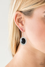 Load image into Gallery viewer, PAPARAZZI VINTAGE VAULT &quot;ONLY FAME IN TOWN&quot; BLACK EARRINGS
