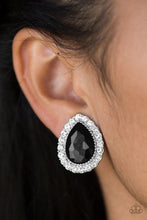 Load image into Gallery viewer, PAPARAZZI VINTAGE VAULT &quot;ALL HAUTE AND BOTHERED&quot; BLACK CLIP ON EARRINGS
