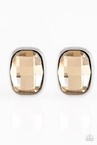 PAPARAZZI VINTAGE VAULT "INCREDIBLY ICONIC" BROWN POST EARRINGS