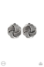 Load image into Gallery viewer, PAPARAZZI &quot;NOTICEABLY KNOTTED&quot; SILVER WEAVE DESIGN CLIP ON EARRINGS
