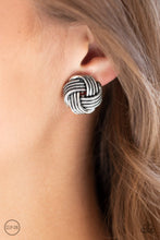 Load image into Gallery viewer, PAPARAZZI &quot;NOTICEABLY KNOTTED&quot; SILVER WEAVE DESIGN CLIP ON EARRINGS
