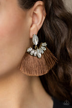 Load image into Gallery viewer, PAPARAZZI VINTAGE VAULT "FORMAL FLAIR" BROWN POST EARRINGS

