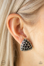 Load image into Gallery viewer, &quot;REBEL RAPTURE&quot; BLACK CLIP ON EARRINGS
