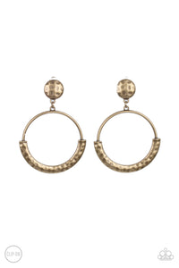PAPARAZZI "RUSTIC HORIZONS" BRASS CLIP ON EARRINGS