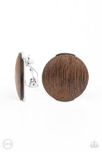 Load image into Gallery viewer, PAPARAZZI &quot;WOODWORK IT&quot; BROWN CLIP ON EARRINGS
