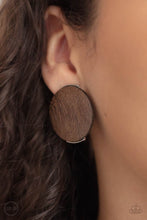 Load image into Gallery viewer, PAPARAZZI &quot;WOODWORK IT&quot; BROWN CLIP ON EARRINGS
