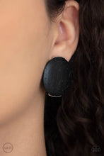 Load image into Gallery viewer, PAPARAZZI &quot;WOODWORK IT&quot; BLACK CLIP ON EARRINGS
