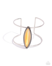 Load image into Gallery viewer, What You SEER Is What You Get - Brown Iridescent Bead Silver Cuff Bracelet
