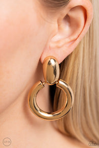 Ancient Artisan - Gold Circle Clip-On Earrings