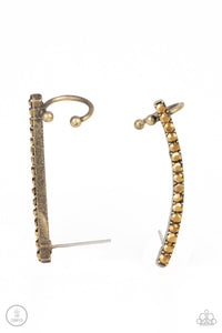 Give Me The SWOOP - Brass Post Earrings