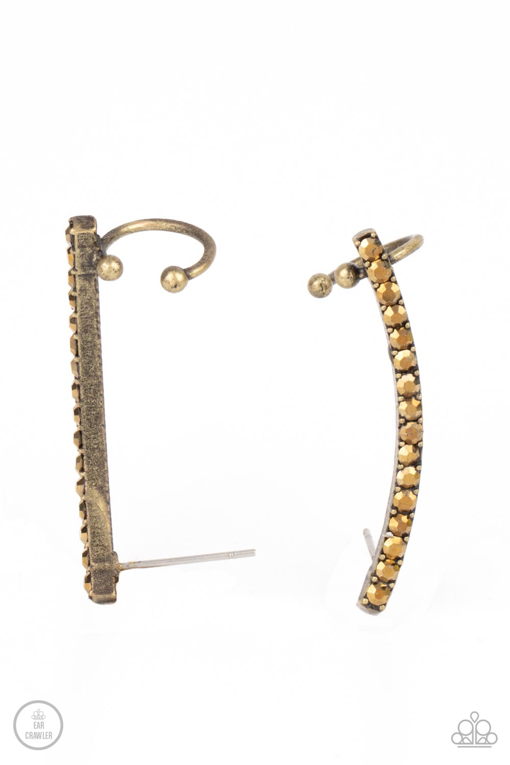 Give Me The SWOOP - Brass Post Earrings