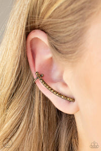 Give Me The SWOOP - Brass Post Earrings