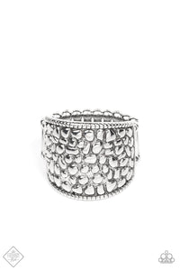"DOTTED DECORUM" SILVER FASHION FIX RING October 2021