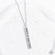 Load image into Gallery viewer, &quot;MATT 7:7&quot; SILVER NECKLACE &amp; EARRING SET
