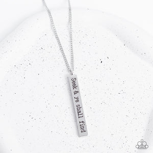 "MATT 7:7" SILVER NECKLACE & EARRING SET
