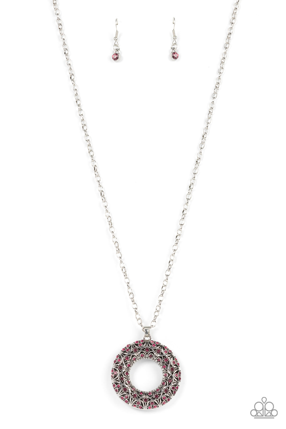 Wintry Wreath - Pink Necklace