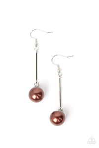 PEARL REDUX - BROWN PEARL SILVER DROP EARRINGS