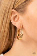 Load image into Gallery viewer, CONTOUR DE FORCE - GOLD HOOP EARRINGS - PAPARAZZI
