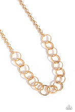 Load image into Gallery viewer, METRO MEDLEY - GOLD CIRCLE SHORT NECKLACE - PAPARAZZI
