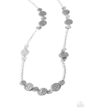 Load image into Gallery viewer, Elongated Elegance - Silver Disc Long Necklace
